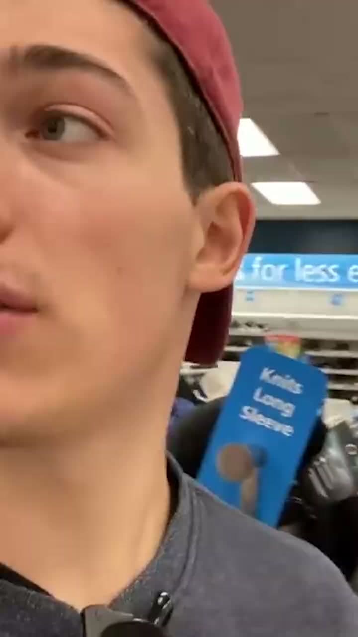 A shopper sharing finds from a clothing store